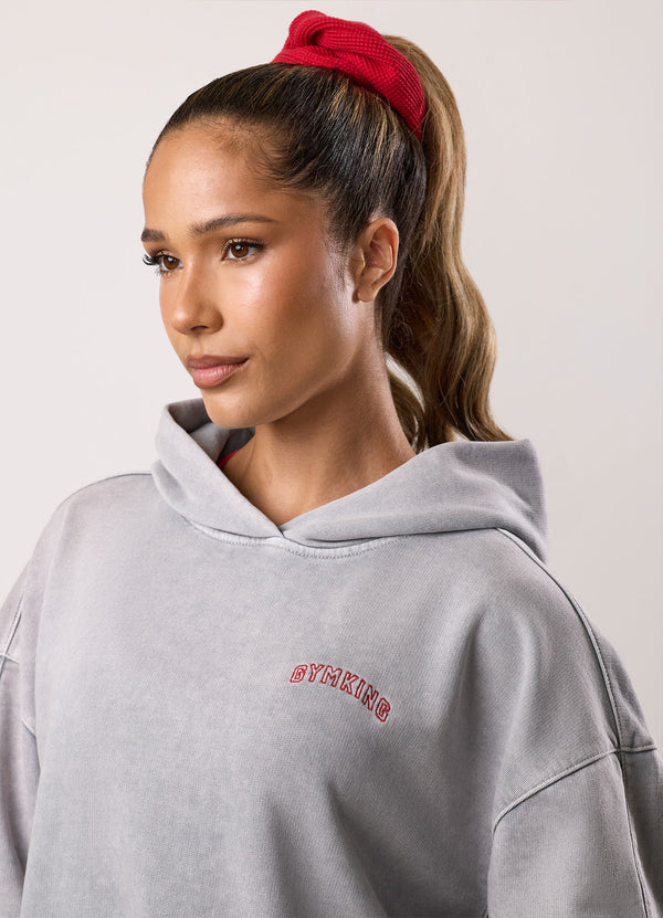 Gym King Limitless Oversized Hood Washed Light Grey