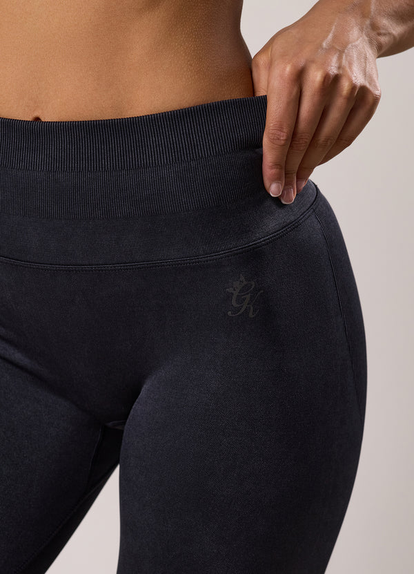 Gym King Limitless Seamless Sculpt Legging Black Acid Wash