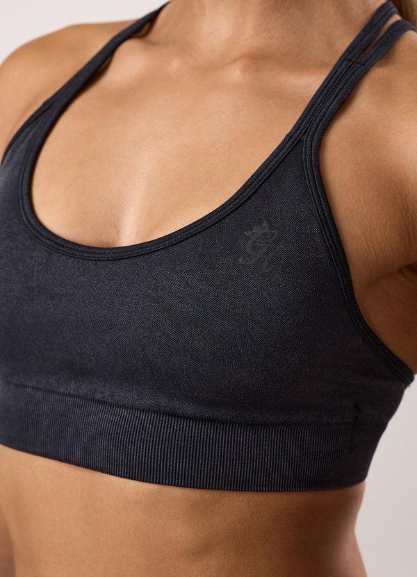 Gym King Limitless Seamless Sculpt Micro Bra Black Acid Wash