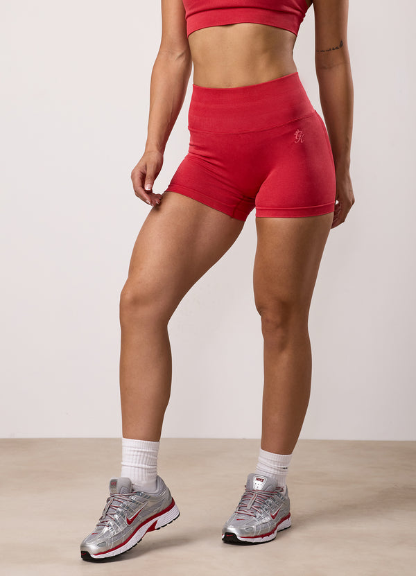 gym king Limitless Seamless Sculpt Short 3" Deep Red Acid Wash