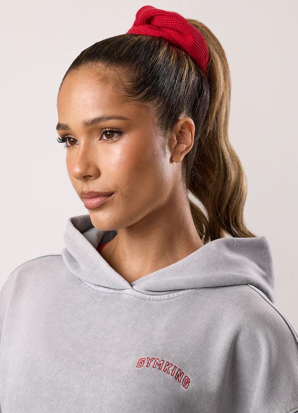 Gym King Limitless Waffle Scrunchie (2pk) Deep Red/White