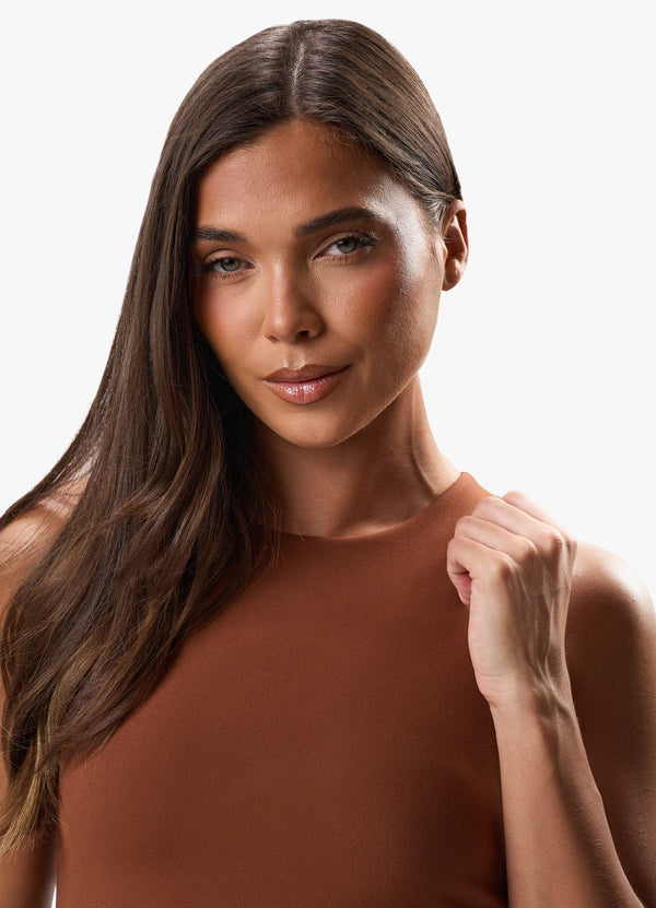 Gym King Peach Luxe High Neck Tank Spiced Pumpkin Luxe