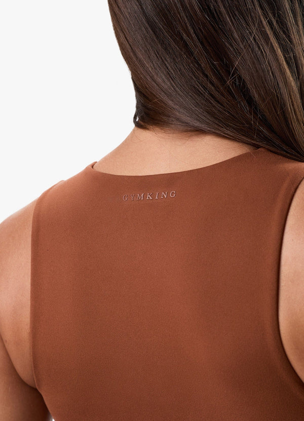 Gym King Peach Luxe High Neck Tank Spiced Pumpkin Luxe