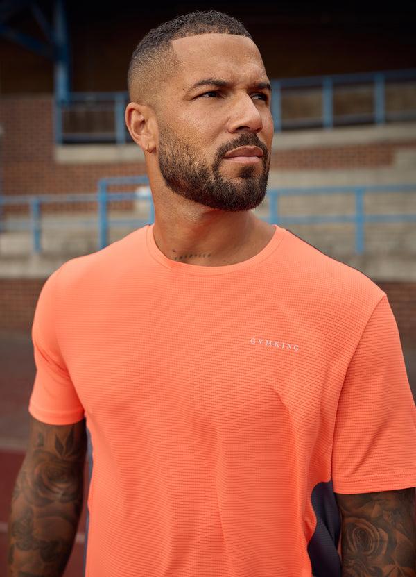 Gym King Progress Performance Tee Hot Orange/Graphite