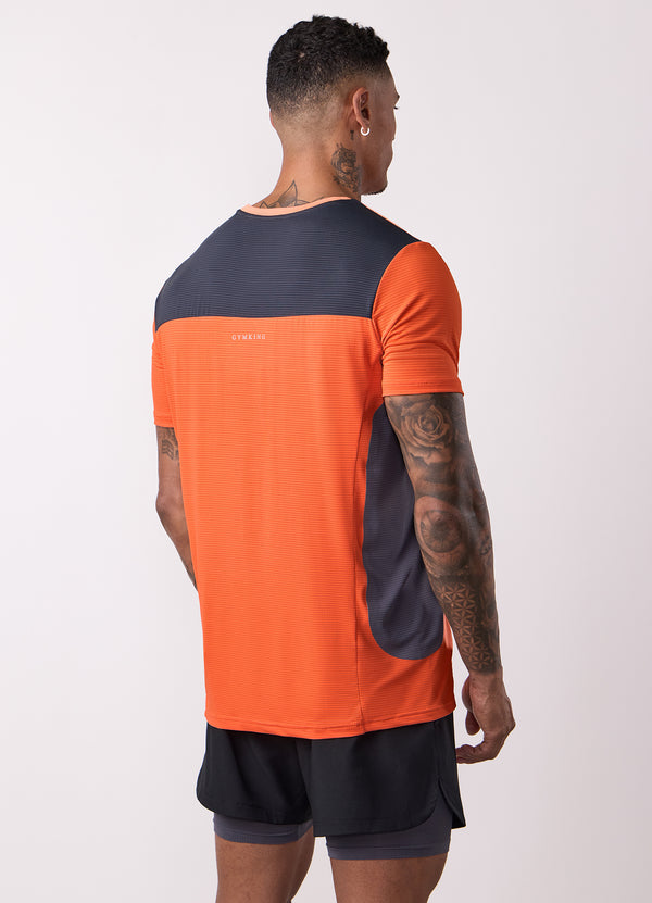 Gym King Progress Performance Tee Hot Orange/Graphite