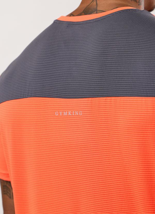 Gym King Progress Performance Tee Hot Orange/Graphite