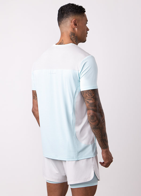 Gym King Progress Performance Tee Ice Blue/Light Grey