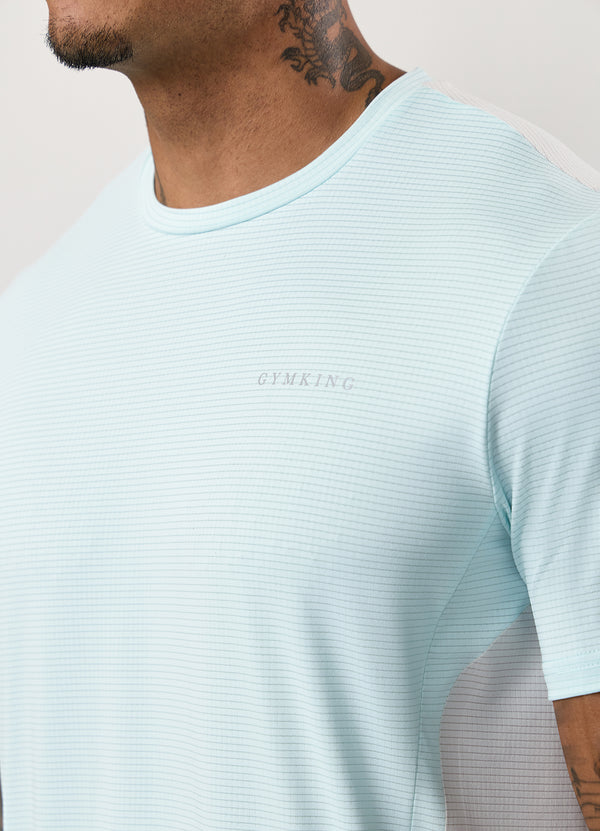 Gym King Progress Performance Tee Ice Blue/Light Grey