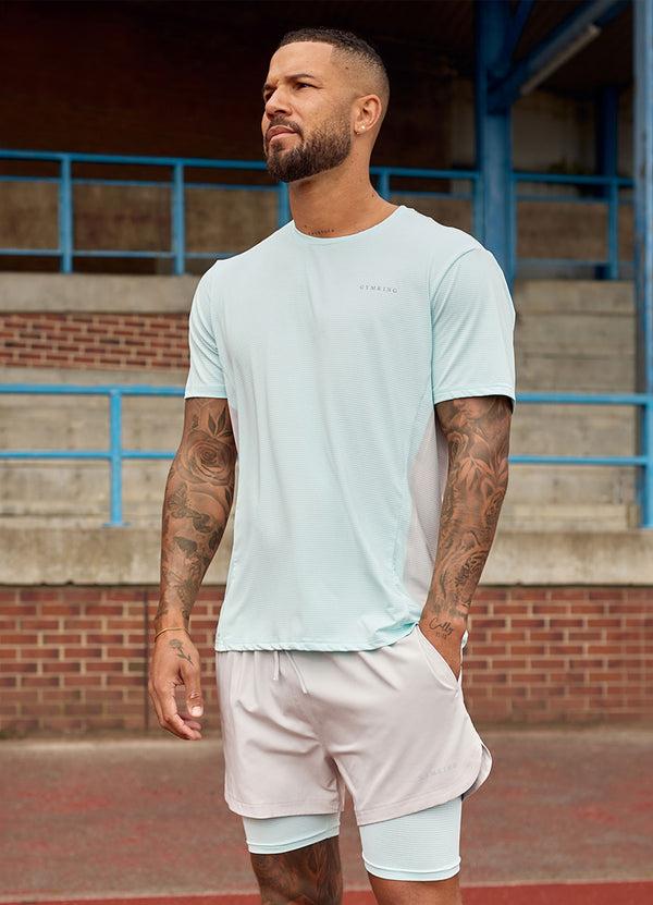 gym king Progress Performance Tee Ice Blue/Light Grey