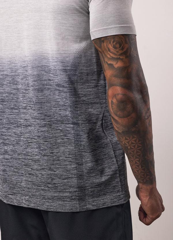 Gym King Relentless Ombre Seamless Tee Black/Urban Grey