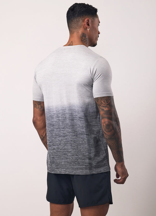 gym king Relentless Ombre Seamless Tee Black/Urban Grey
