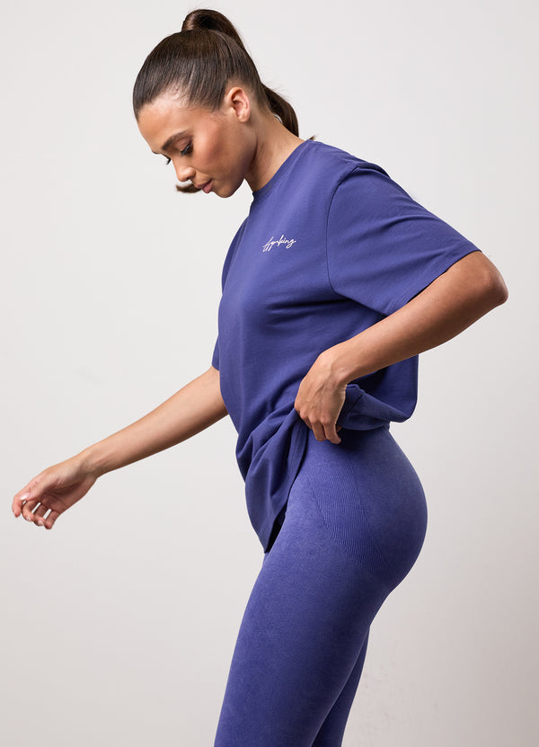 Gym King Reset Boyfriend Tee Starlight Blue/Pale Mauve