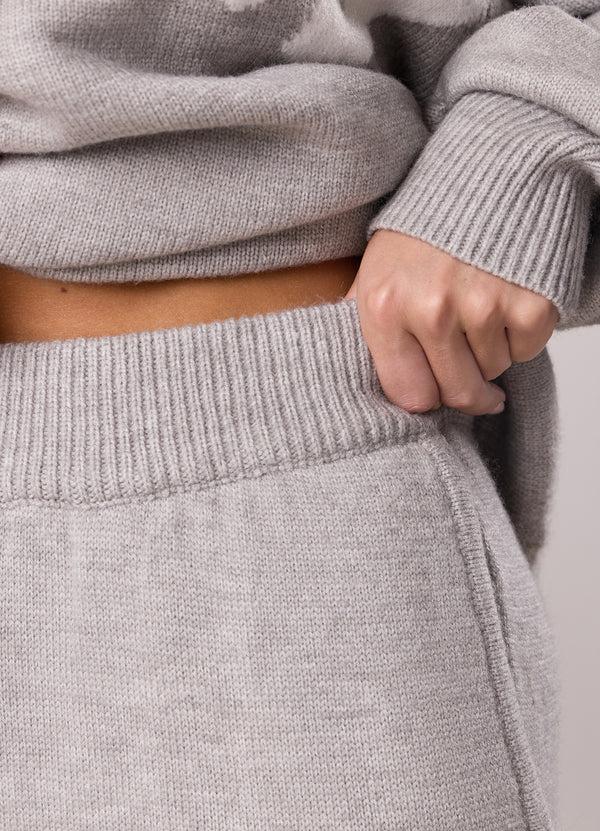 Gym King Restore Knit Straight Leg Jogger Light Grey Marl