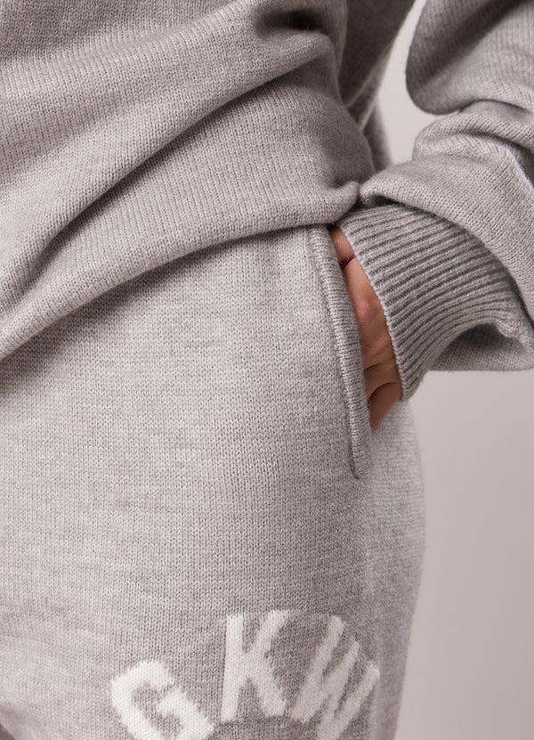Gym King Restore Knit Straight Leg Jogger Light Grey Marl