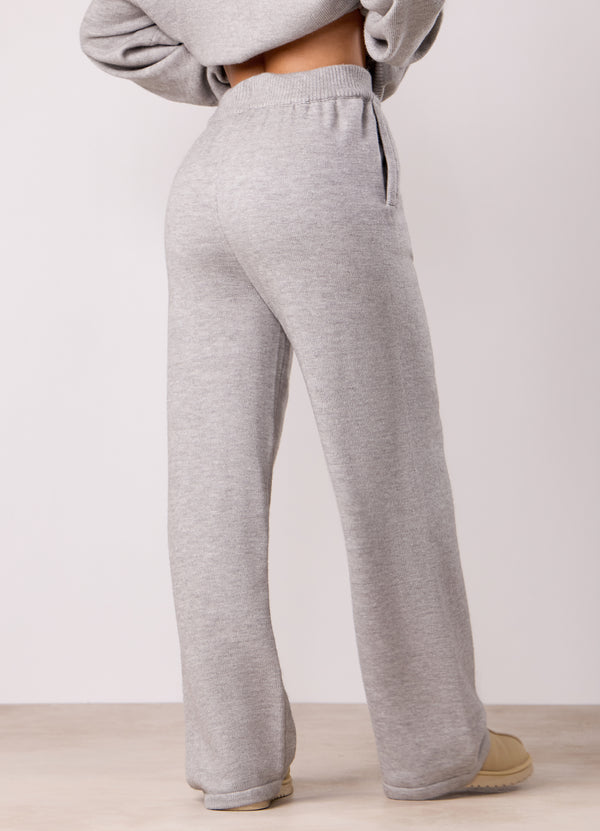 gym king Restore Knit Straight Leg Jogger Light Grey Marl