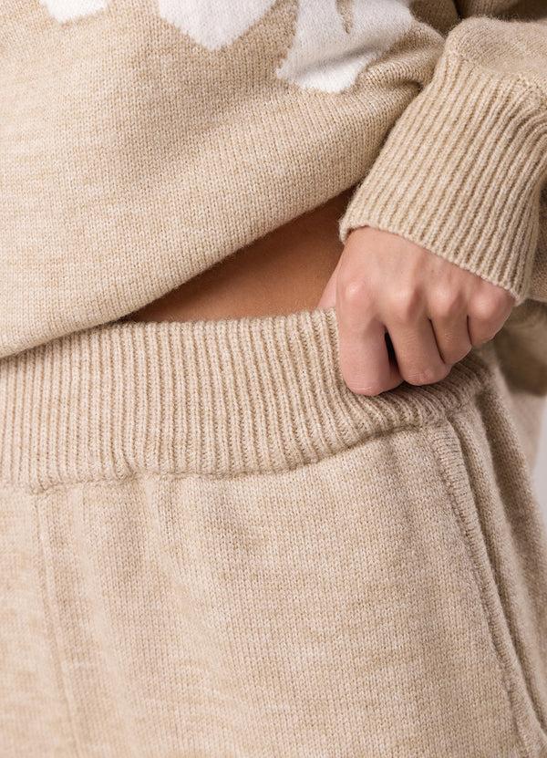 Gym King Restore Knit Straight Leg Jogger Oatmeal Marl