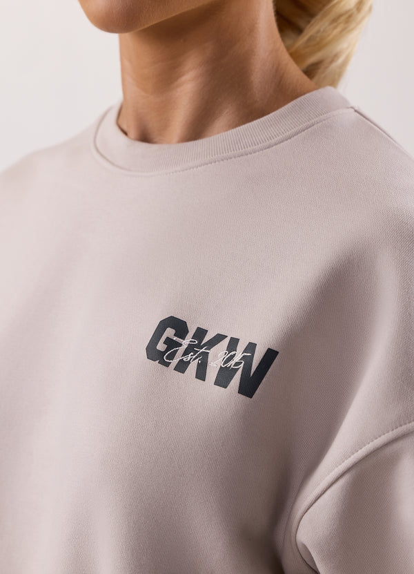 Gym King Revive Peached Crop Sweatshirt Light Stone