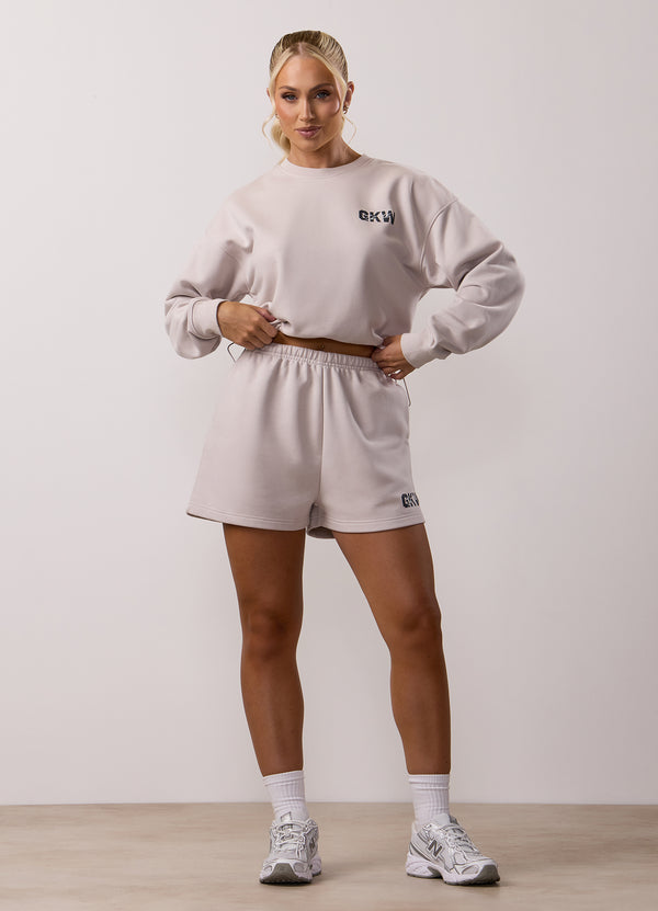 Gym King Revive Peached Crop Sweatshirt Light Stone