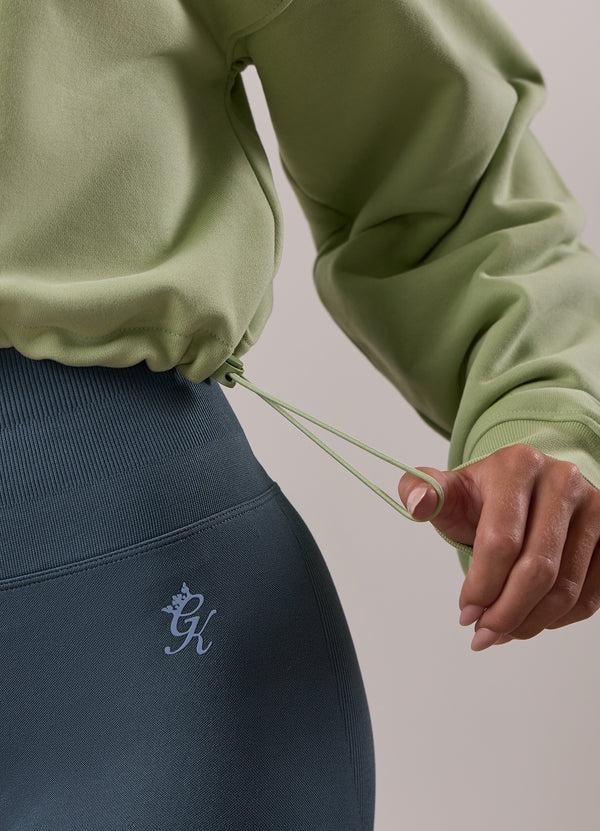 Gym King Revive Peached Crop Sweatshirt Matcha Green