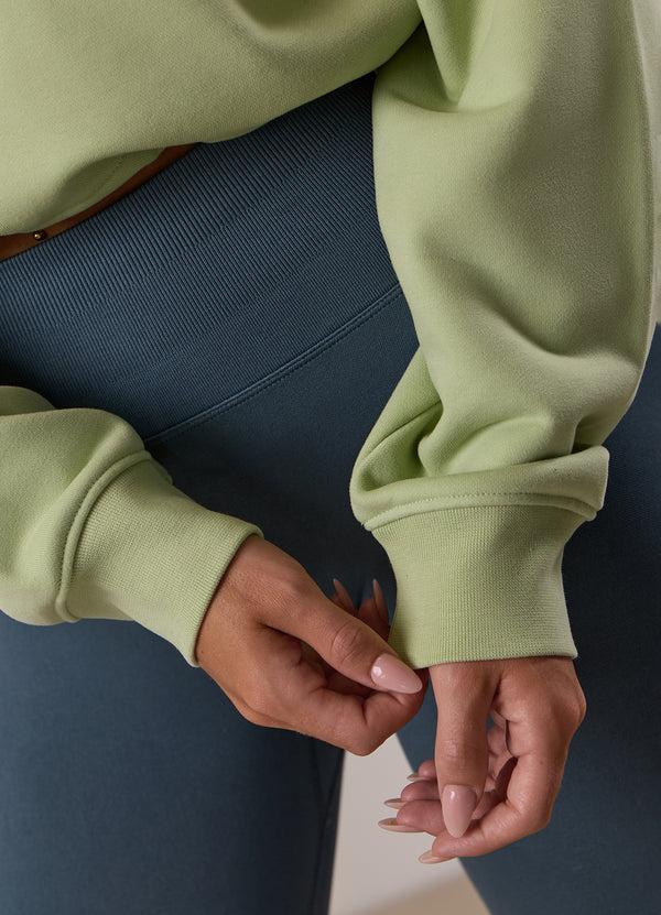 Gym King Revive Peached Crop Sweatshirt Matcha Green