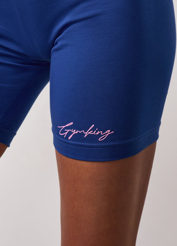 Gym King Script Mindset 5" Jersey Cycle Short Cobalt