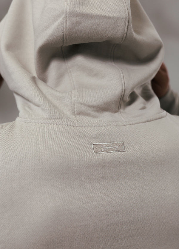 Gym King Script Relaxed Fit Full Zip Hood Light Sand