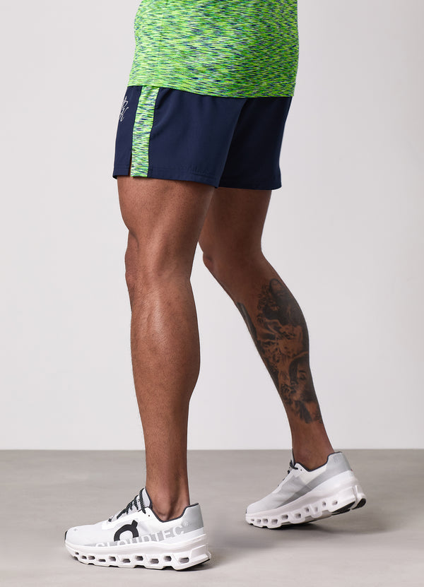 Gym King Space Dye Panel 5" Short Navy/Lime/Navy Grindle