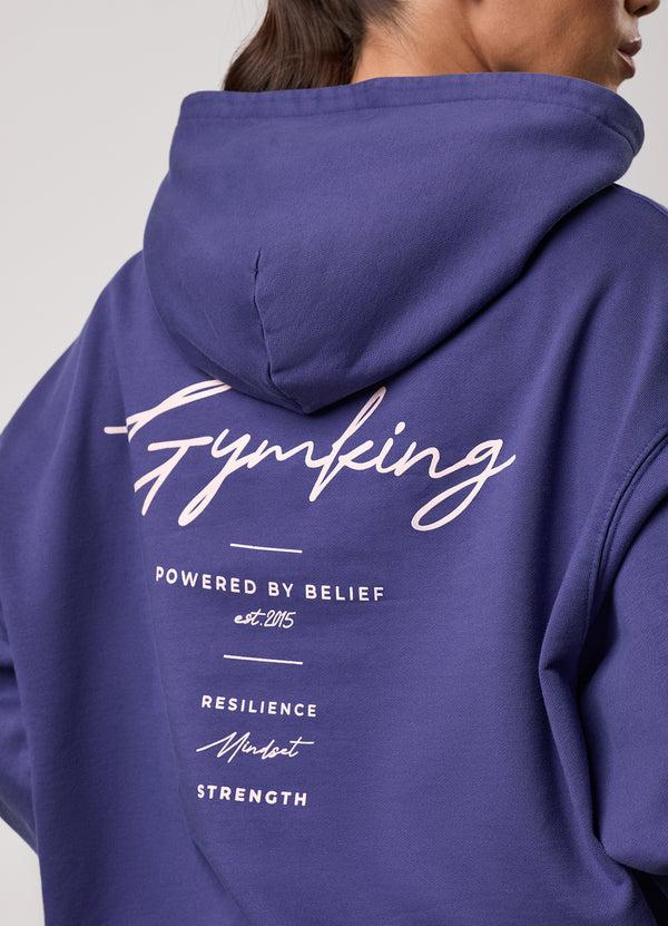 Gym King Washed Reset Oversized Hood Starlight Blue