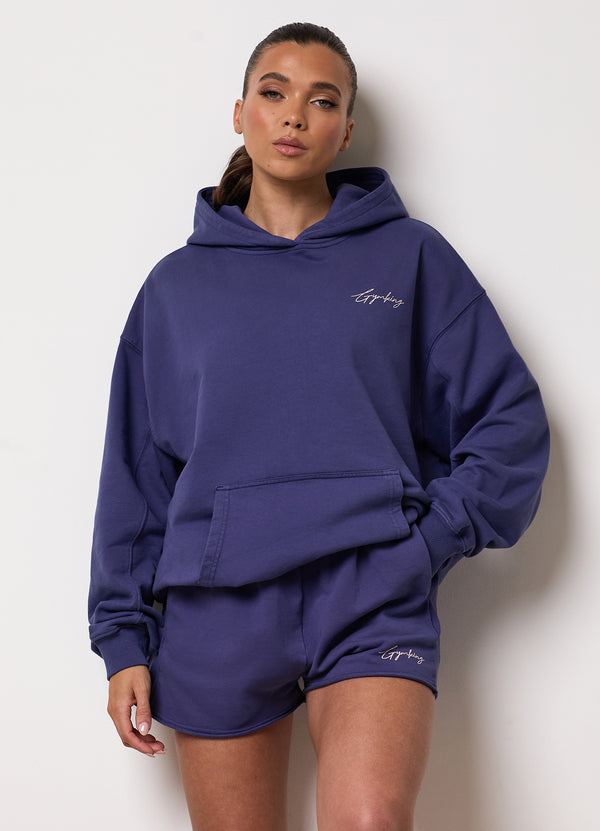 Gym King Washed Reset Oversized Hood Starlight Blue