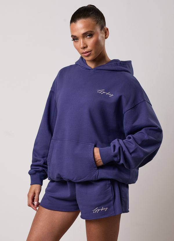 gym king Washed Reset Oversized Hood Starlight Blue
