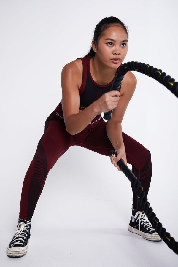 Gympro Aztec Leggings - Red