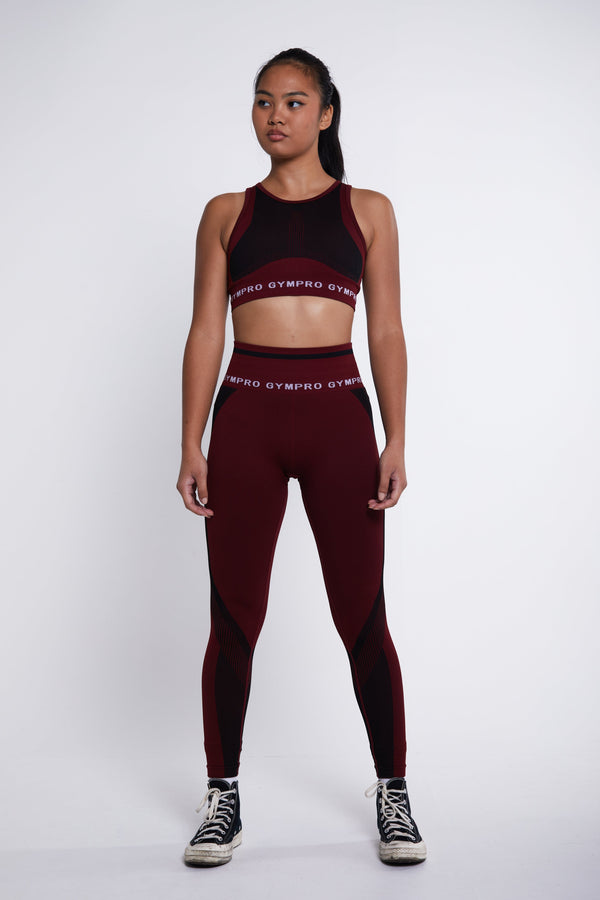 Gympro Aztec Leggings - Red