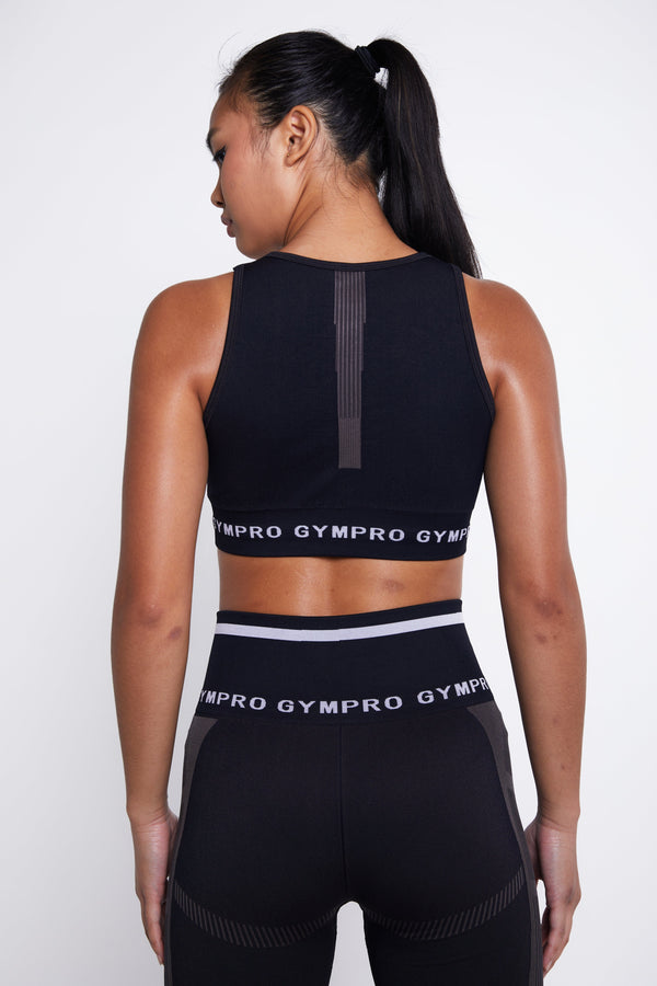 Gympro Aztec Seamless Bra - Black