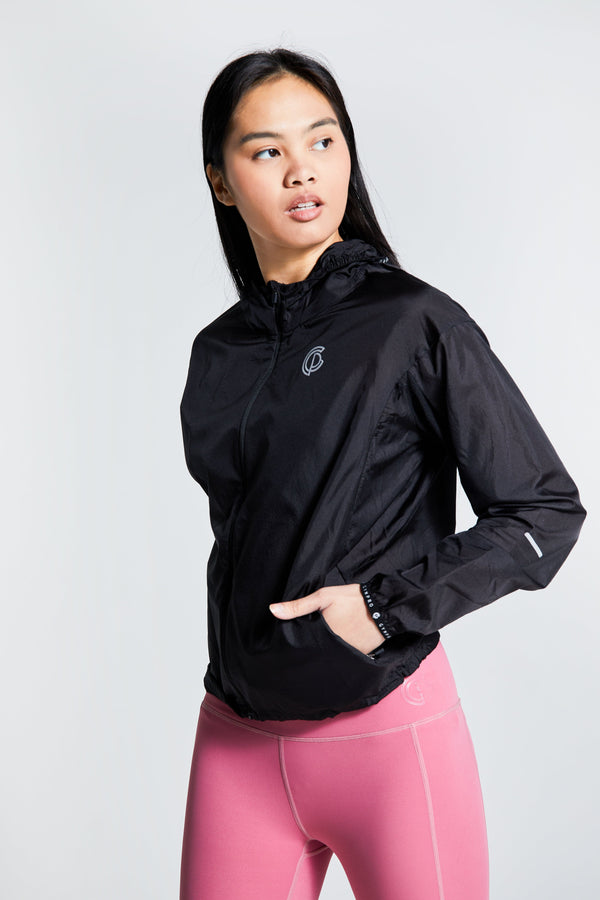 gympro Womens- Lightweight Running Jacket - Black