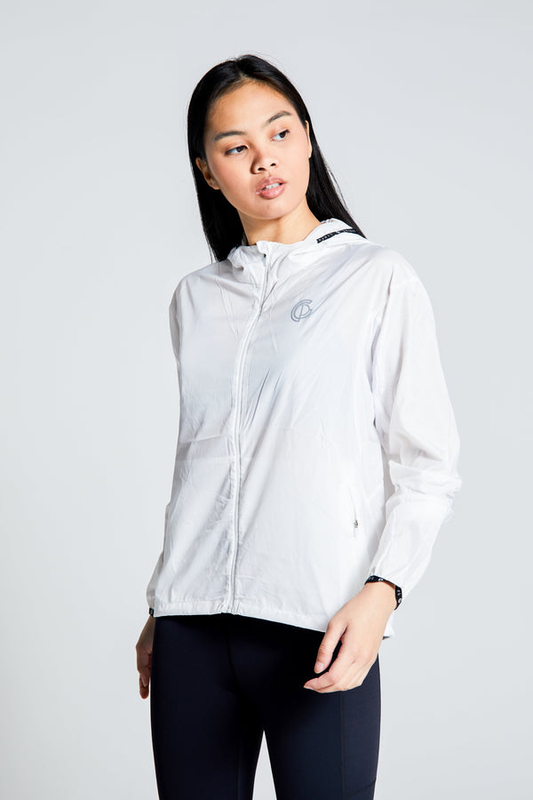 gympro Womens- Lightweight Running Jacket - White