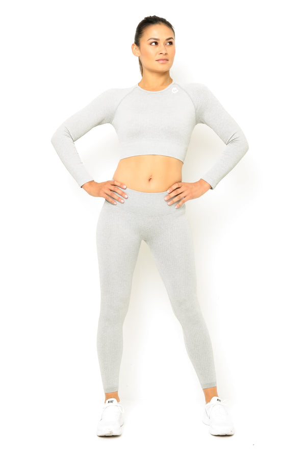 Gympro Womens - Lili Ribbed Seamless Leggings - Grey