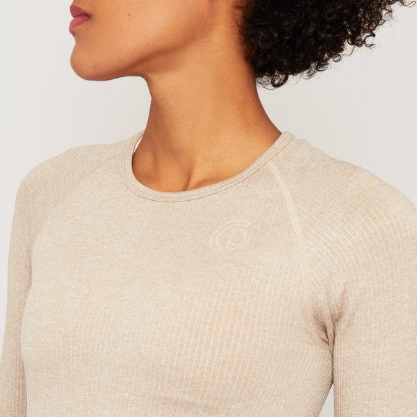 Gympro Womens - Lili Seamless Cropped Top - Biscuit