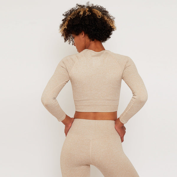 Gympro Womens - Lili Seamless Cropped Top - Biscuit