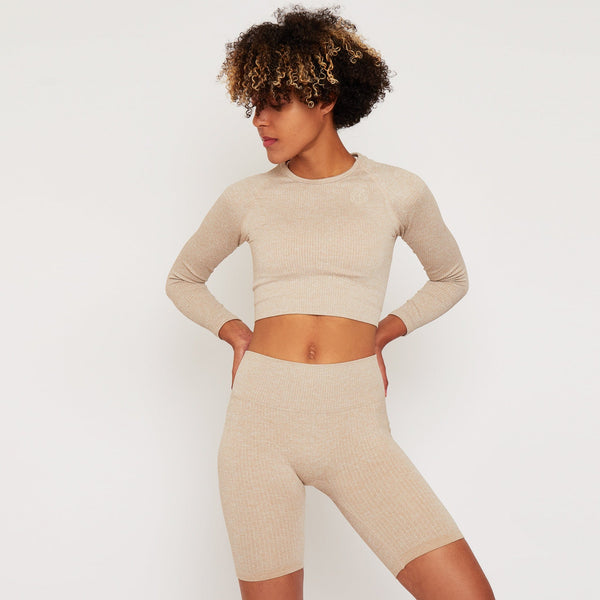 gympro Womens - Lili Seamless Cropped Top - Biscuit