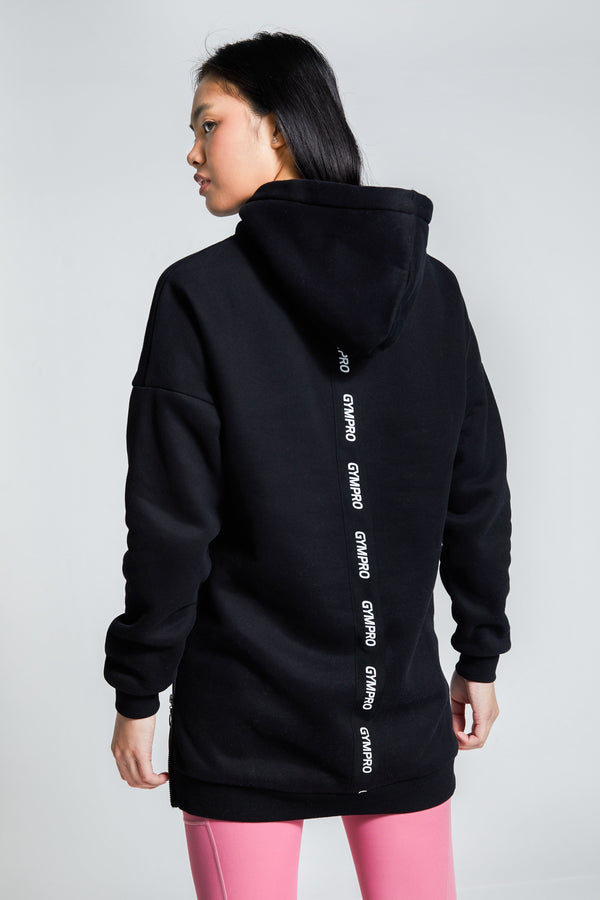 Gympro Womens - Longline Hoodie - Black