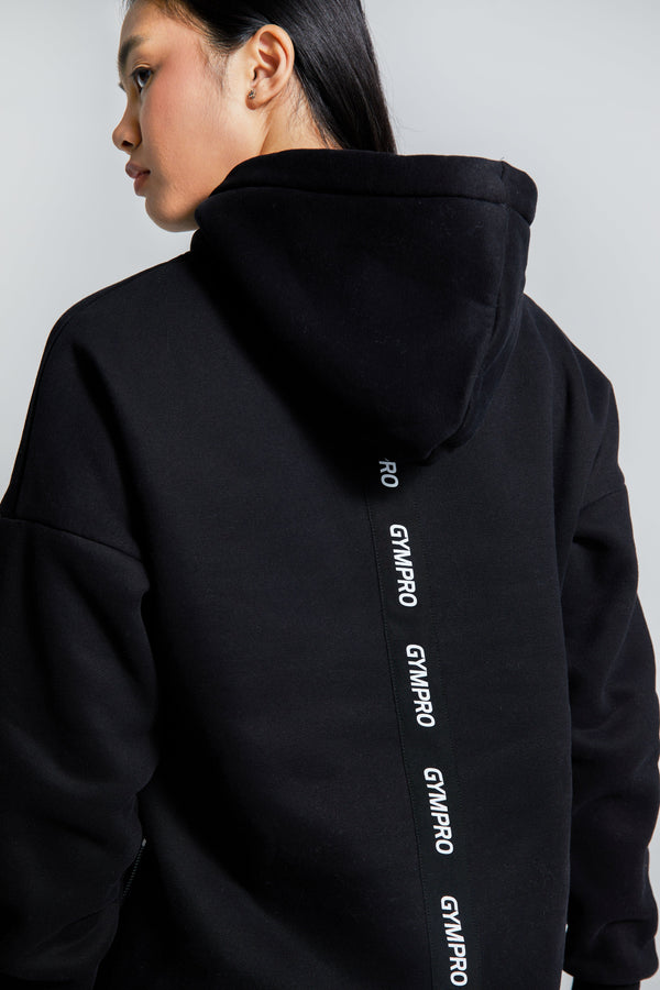 Gympro Womens - Longline Hoodie - Black