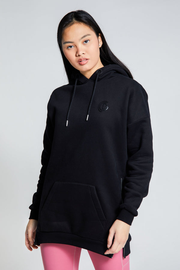 gympro Womens - Longline Hoodie - Black