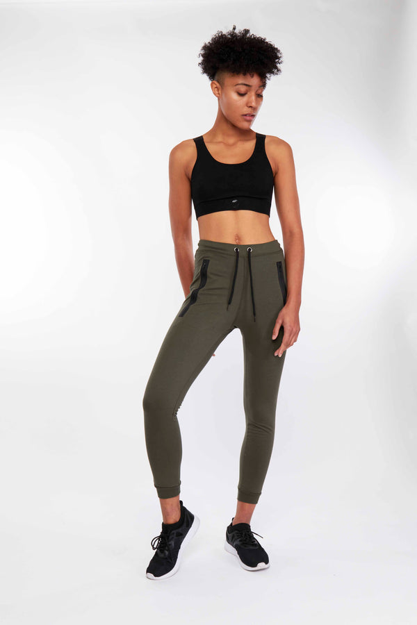 Gympro Womens - Luxury Fitted Joggers - Khaki