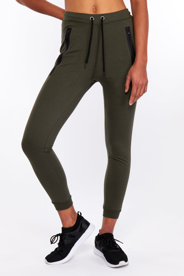 Gympro Womens - Luxury Fitted Joggers - Khaki