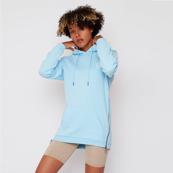 gympro Womens - Pouch Longline Hoodie - Blue