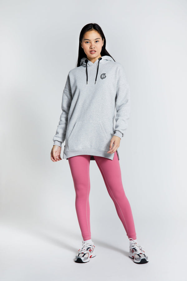 Gympro Womens - Pouch Longline Hoodie - Grey