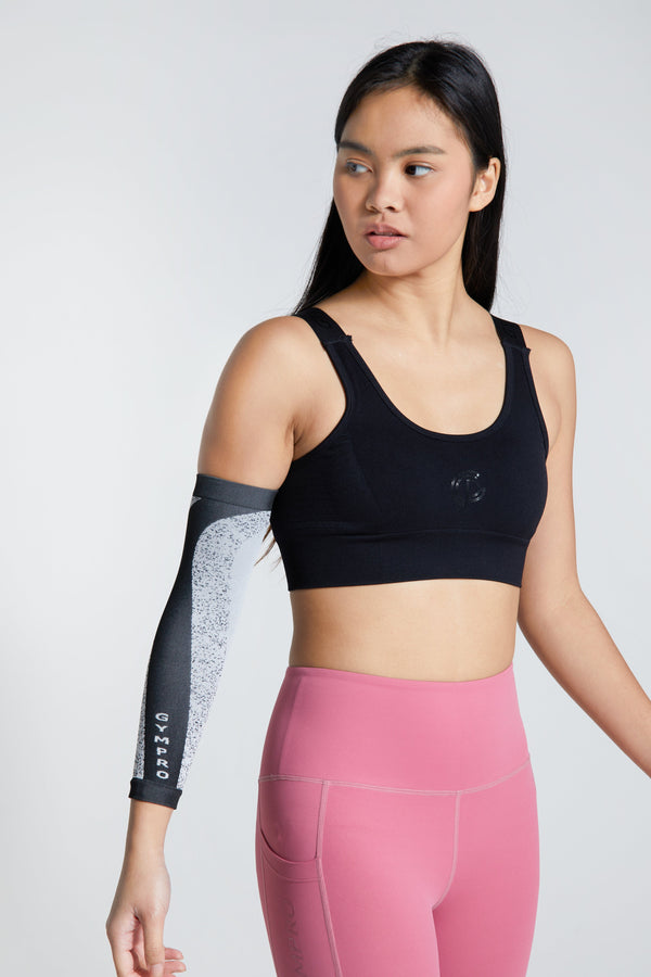 Gympro Womens - Elite Seamless Compression Arm Sleeve - White/Black