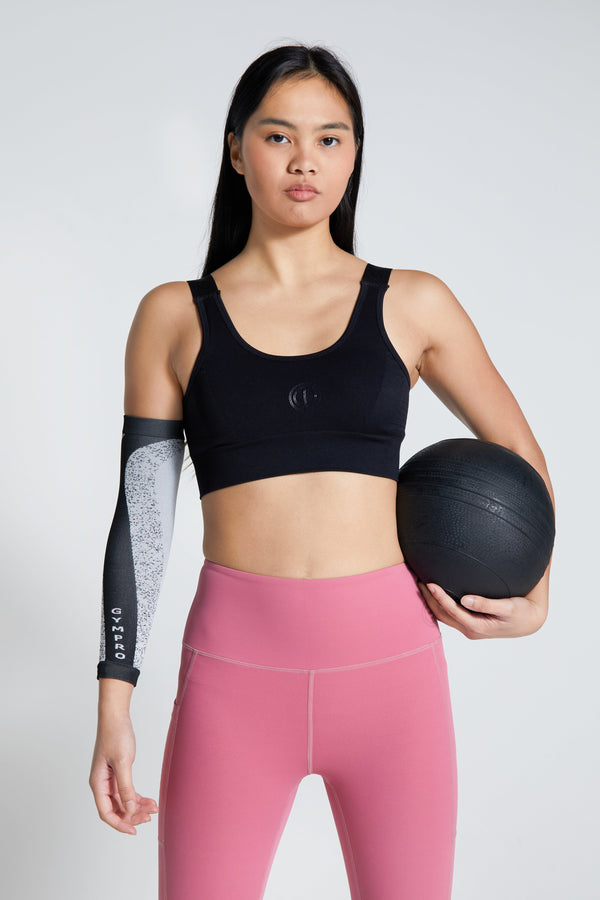 Gympro Womens - Elite Seamless Compression Arm Sleeve - White/Black