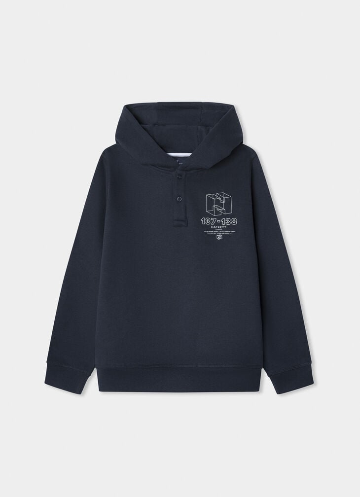 hackett branded h graphic hooded sweat