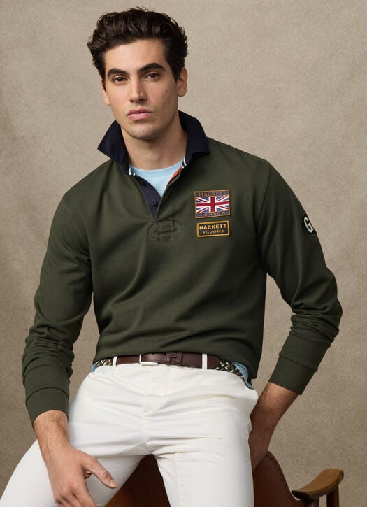 Hackett Classic Fit Rally Badges Rugby Shirt